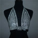 Crystal Embellished Tassel Chest Chain for Glamorous Fashion Enhancement