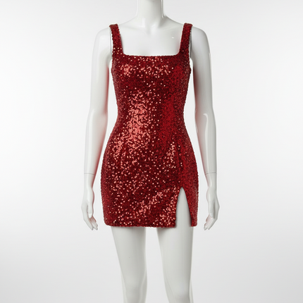 Sequin Diamond Mini Dress — Backless with Thigh Slit Dresses kidcrkj-colorful-diamond-pattern-sequin-slit-sexy-dress-women-2026-elegant-party-dress-backless-mini-summer-dress-vestidos Clothing & Accessories › Women's Clothing › Dresses › Mini Dresses