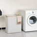 Elegant Bamboo Dual Laundry Sorter with Lid and Removable Bags
