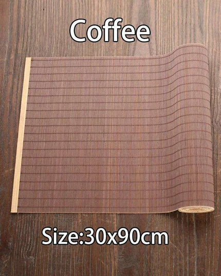 Sophisticated Bamboo Table Runner and Coaster Duo for Dining and Tea Events