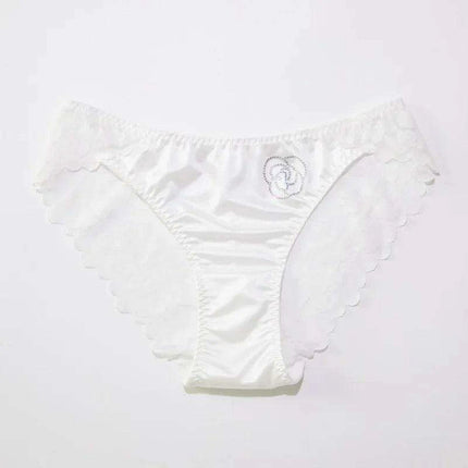 Luxe Sheer Lace Hipsters with Sparkling Rhinestones - Premium Satin Silk Seamless Comfort Briefs