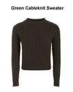 Green Cable Sweater / L