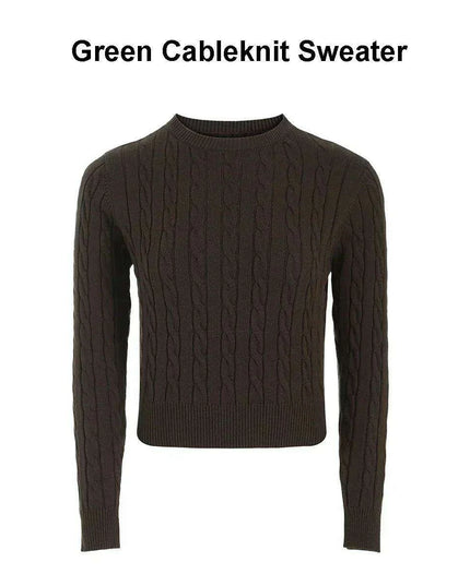 Autumn-Winter Women's Cableknit Sweater and Satin Dress in Five Colors