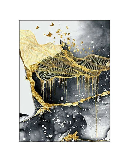 Luxe Golden Marble Canvas Art: Elevate Your Contemporary Home Aesthetic