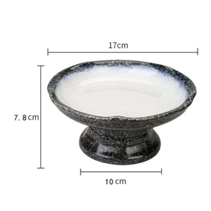 Sophisticated Japanese Ceramic Snack Plate Collection with Unique Elevated Saucer