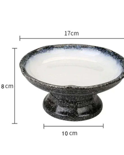 Sophisticated Japanese Ceramic Snack Plate Collection with Unique Elevated Saucer