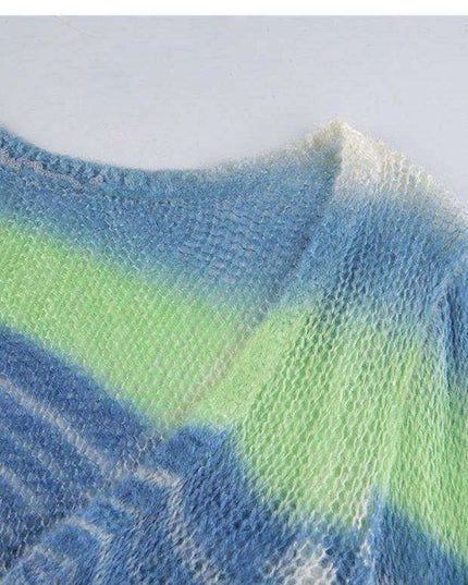 Chic Striped Bell Sleeve Dress with Back Cutout - Sophisticated Women's Fashion by JakotoNew