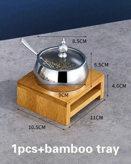 Stainless Steel Spice Storage and Oil Sprayer Set - Essential Organizer for Culinary Lovers