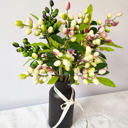 GGMMAS Realistic Olive Berry Branch with Mixed Leaves for Christmas De