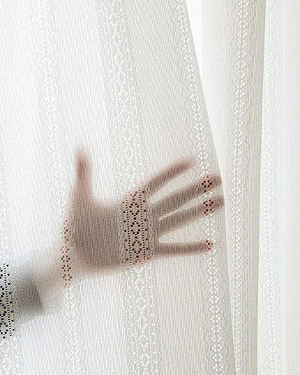 Modern Simple Pure White Hollowout Lace Curtains (1 panel)