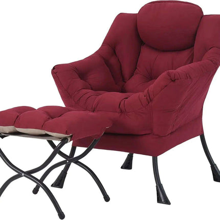 Elegant Lounge Chair Ensemble with Ottoman and Storage Compartment