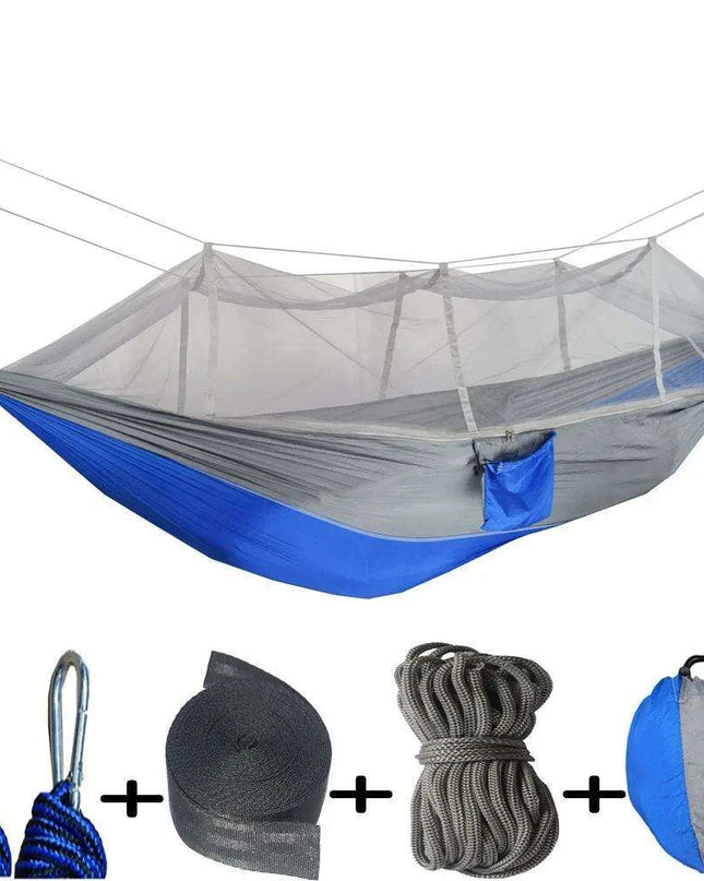 Outdoor Adventure Hammock with Insect Protection - Lightweight Portable Hanging Bed for Camping Comfort