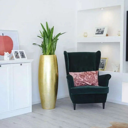 Opulent Gold Resin Tall Vase for Stylish Home and Garden Decor