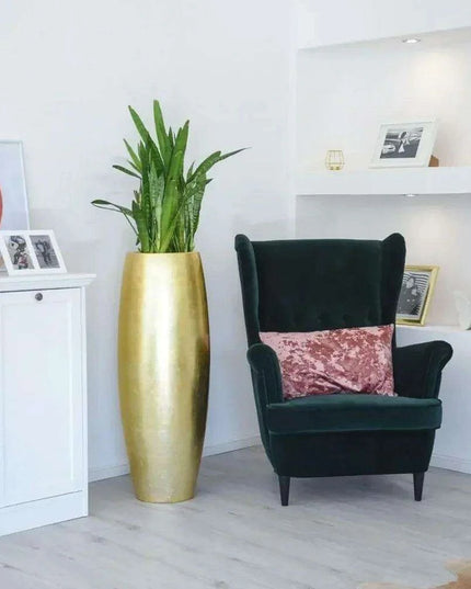 Opulent Gold Resin Tall Vase for Stylish Home and Garden Decor