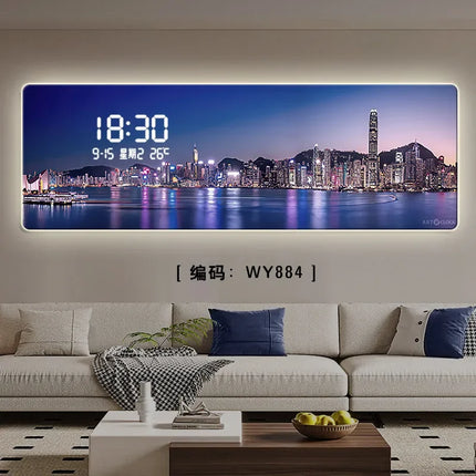Xinfei Luxury LED Wall Clock - Modern Design, Big Size Mural Art