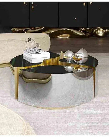 Elegant Gold-Finished Stainless Steel Coffee Table: A Stylish Addition for Modern Interiors