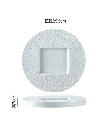 Elevate Your Culinary Presentation with Elegant Stone-Inspired Ceramic Plate Set