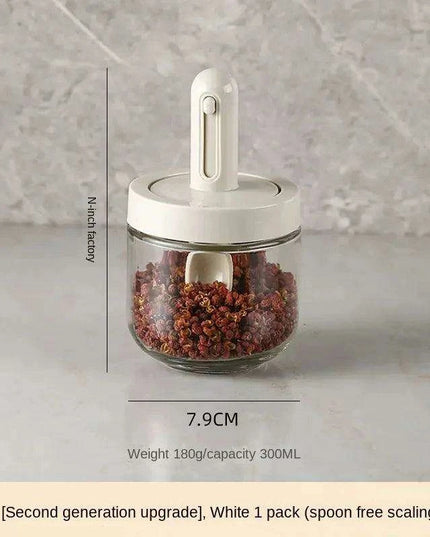Luxury Spice Container Set with Built-in Spoon Lid and Airtight Organizer Box