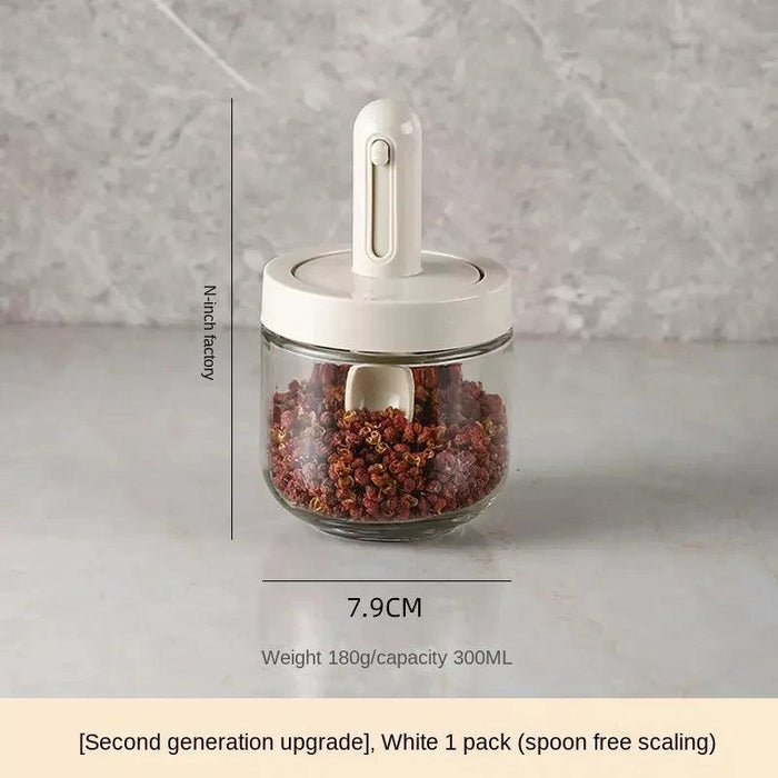 Luxury Spice Container Set with Built-in Spoon Lid and Airtight Organizer Box
