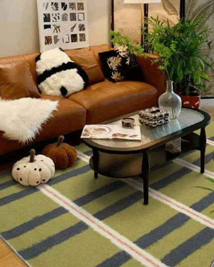Luxurious Green Tartan Area Rug for Stylish Home Interiors