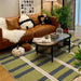 Luxurious Green Plaid Living Room Rug for Elegant Spaces