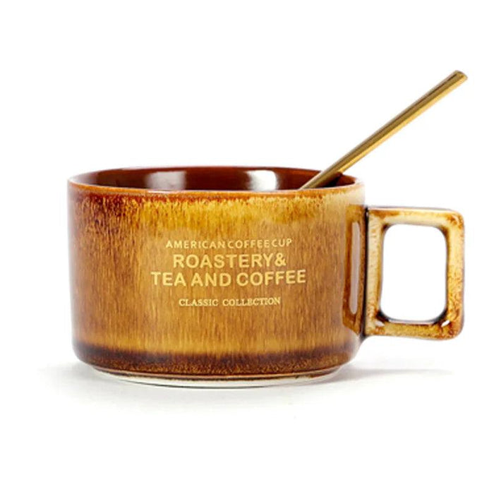 Luxurious Hand-Painted European Ceramic Coffee Mug Set with Gold Detailing - 110ml