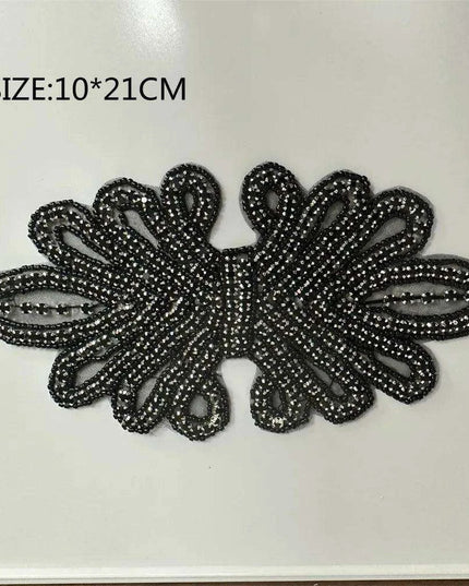 Glimmering Silver Rhinestone Floral Applique: Elegant Fashion Upgrade Accessory