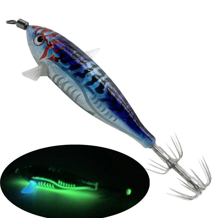 Nighttime Glow Squid Jigging Shrimp Lure: 5.5g Luminescent Egi Bait for Night Fishing Triumph