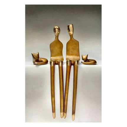 Romantic Golden Lovebirds Canvas Artwork - Elegant Home Accent Decor