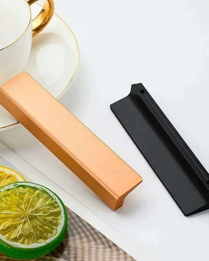 Sleek Black and Gold Aluminum Cabinet Handle Set - 3 Pieces