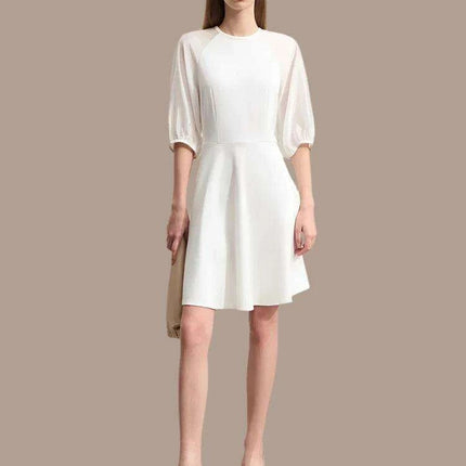 Chic Summer A-Line Dress with Stylish Spliced Shoulder Sleeves