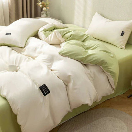 Minimalist Japanese-Inspired Duvet Cover Set with 2 Pillowcases - Luxurious & Cozy Bedding Experience