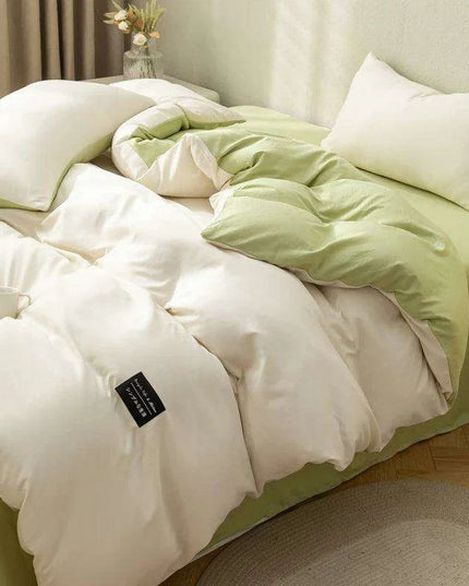 Minimalist Japanese-Inspired Duvet Cover Set with 2 Pillowcases - Luxurious & Cozy Bedding Experience