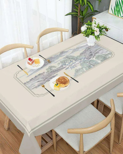 Elegant Rectangular Light Tablecloths for Holiday Celebrations - Waterproof and Wrinkle-Resistant Wedding Decor