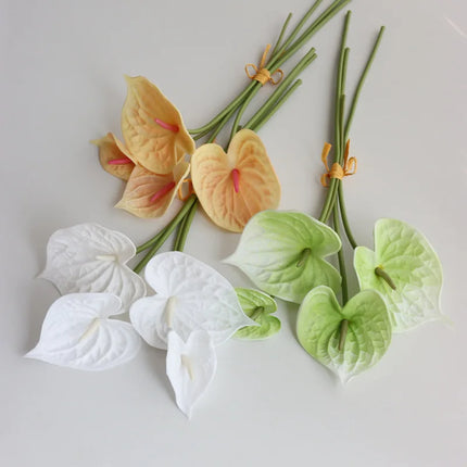 Bling Bling Case Luxury 4Pcs Real Touch White Anthurium Flowers