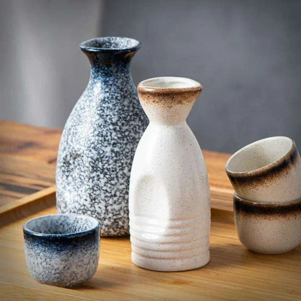 Refined Japanese Ceramic Sake Set for Elegant Beverage Serving