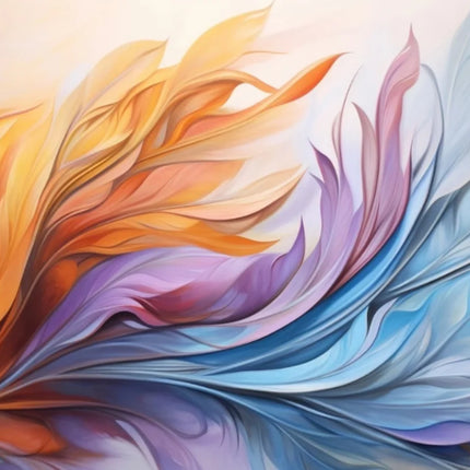 3D Abstract Feather & Flower Mural Wallpaper — Custom Size