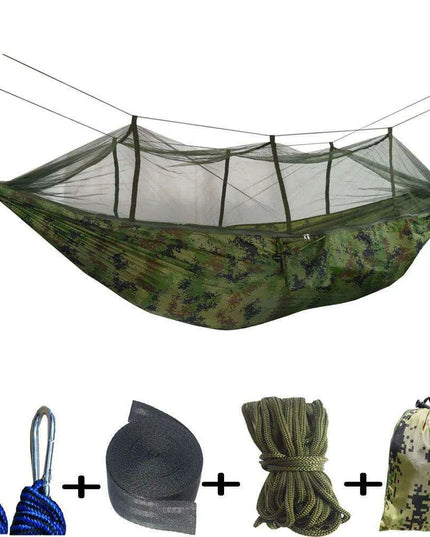 Outdoor Adventure Hammock with Insect Protection - Lightweight Portable Hanging Bed for Camping Comfort