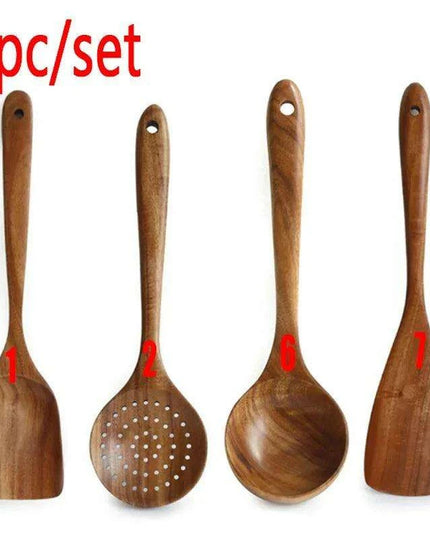 Rustic Acacia Wood Culinary Utensil Set - Timeless Tools for the Modern Kitchen