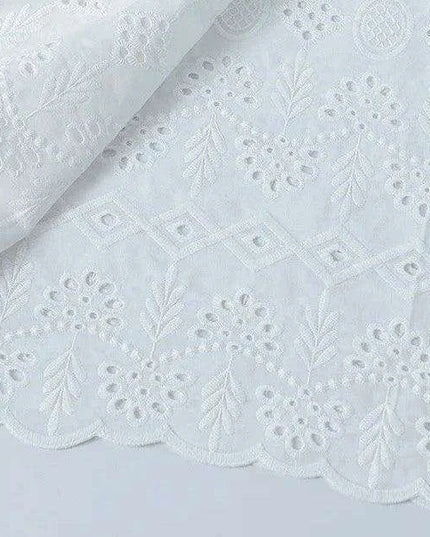 Elegant 100% Cotton White Lace Material