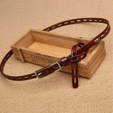Chic Genuine Leather Knot Belt with Stylish Pin Buckle - Essential Accessory for Women
