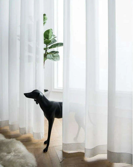 Elegant French Grey Ruffled Lotus Leaf Semi-Blackout Drapes for Living Room, Bedroom, and Kitchen Decor