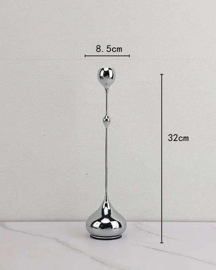Contemporary Silver Teardrop Candle Holder for Elegant Home Decor