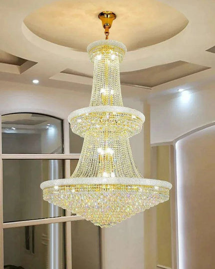 Opulent Chrome Crystal Chandelier - Elegant Lighting Solution for Luxury Hotels, Villas, and High-End Interiors