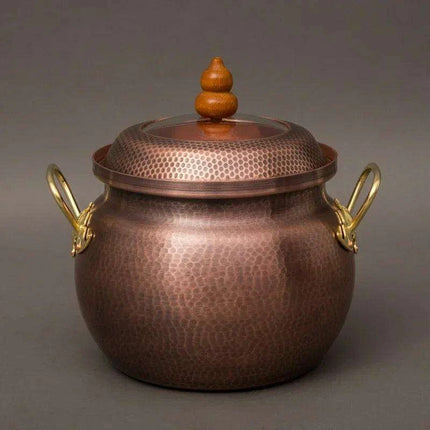 Handcrafted Copper Soup Pot with Induction Base - Essential for Culinary Excellence