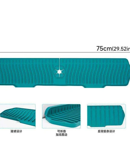 Versatile Silicone Splash Guard Mat with Drip Catcher for Kitchen and Bath