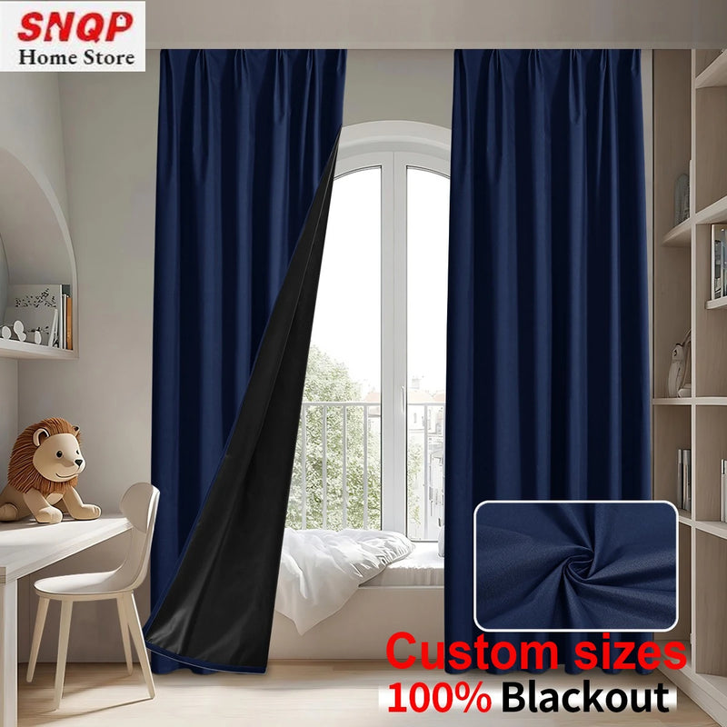 100% Blackout Curtains – Thermal Insulated, Waterproof, Custom Size