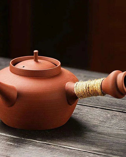 Sophisticated Cinnabar Clay Tea Pot with Electric Heater for Traditional Kung Fu Brewing
