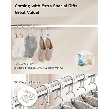 Vikaqi Premium Stainless Steel Adjustable Clothes Drying Rack with Bonus Accessories