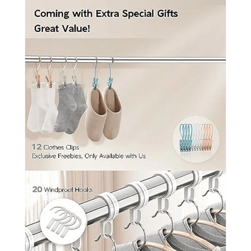 79-Inch Vikaqi Foldable Clothes Drying Rack for Indoor and Outdoor Use